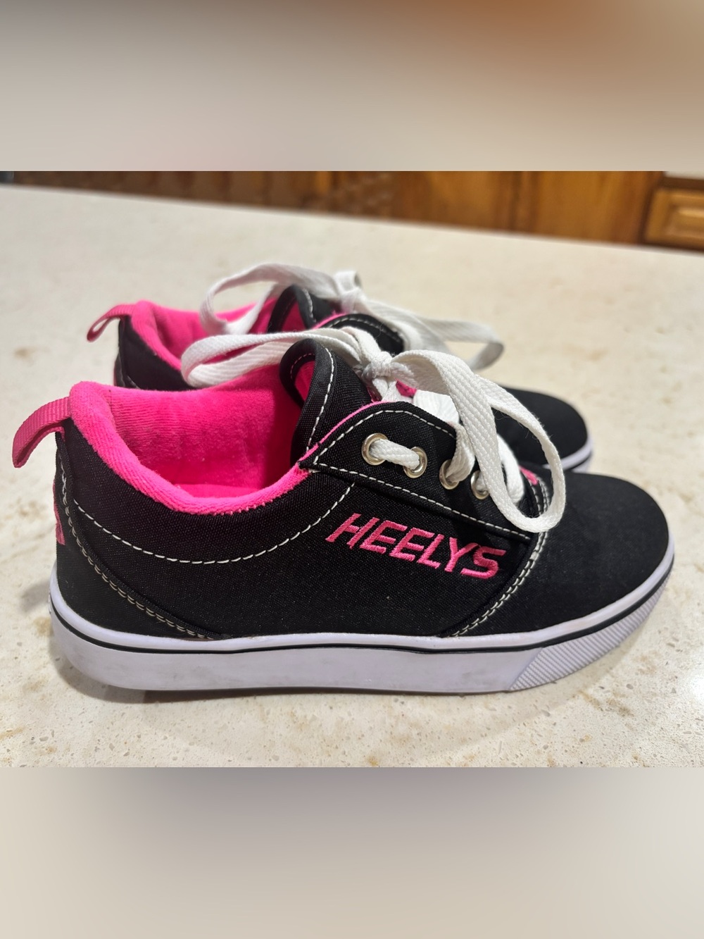 Heelys Kids Black Sneakers with Hot Pink Accents